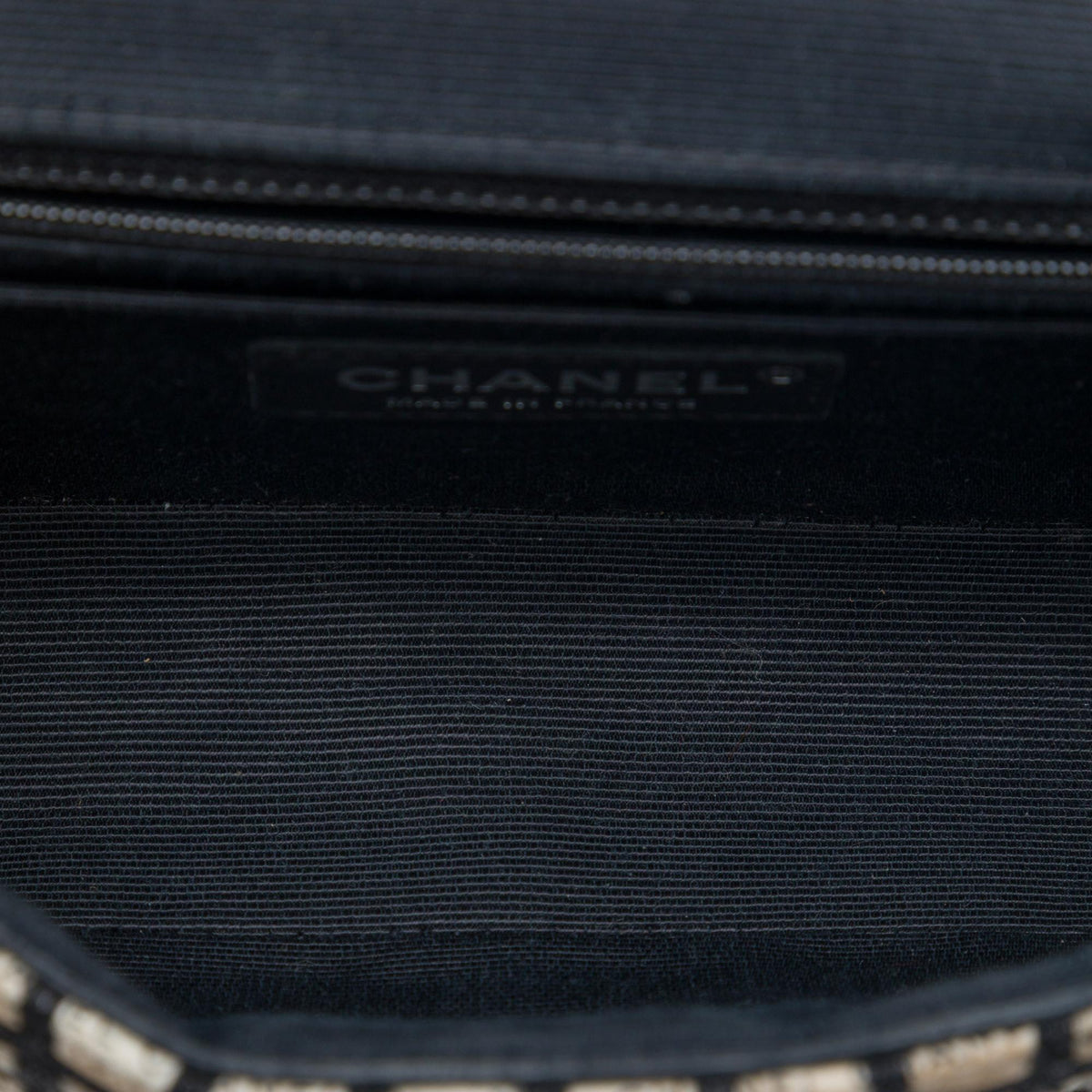 Chanel Mini Rectangular Tweed  and Ribbon Logo Single Flap