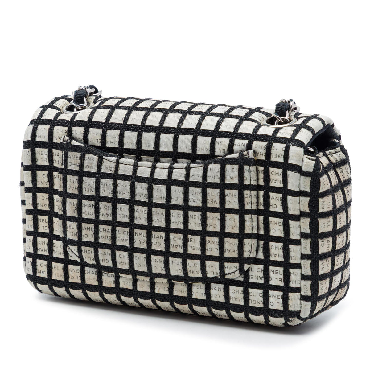 Chanel Mini Rectangular Tweed  and Ribbon Logo Single Flap