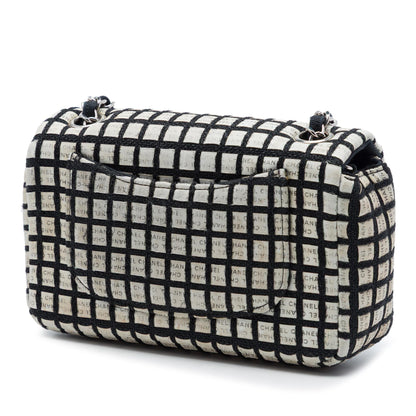 Chanel Mini Rectangular Tweed  and Ribbon Logo Single Flap