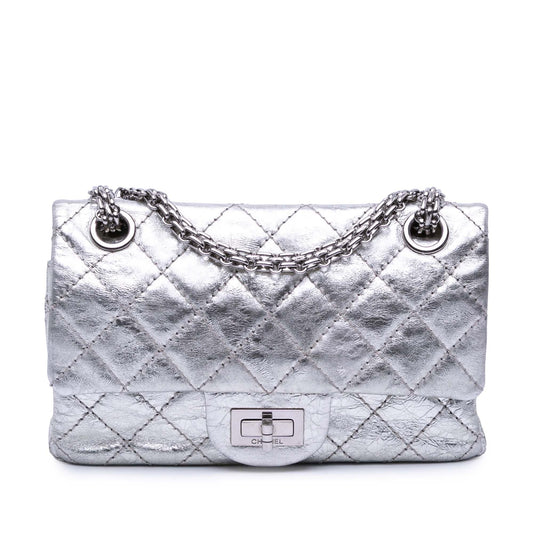 Chanel Mini Reissue 2.55 Metallic Aged Calfskin Double Flap 224