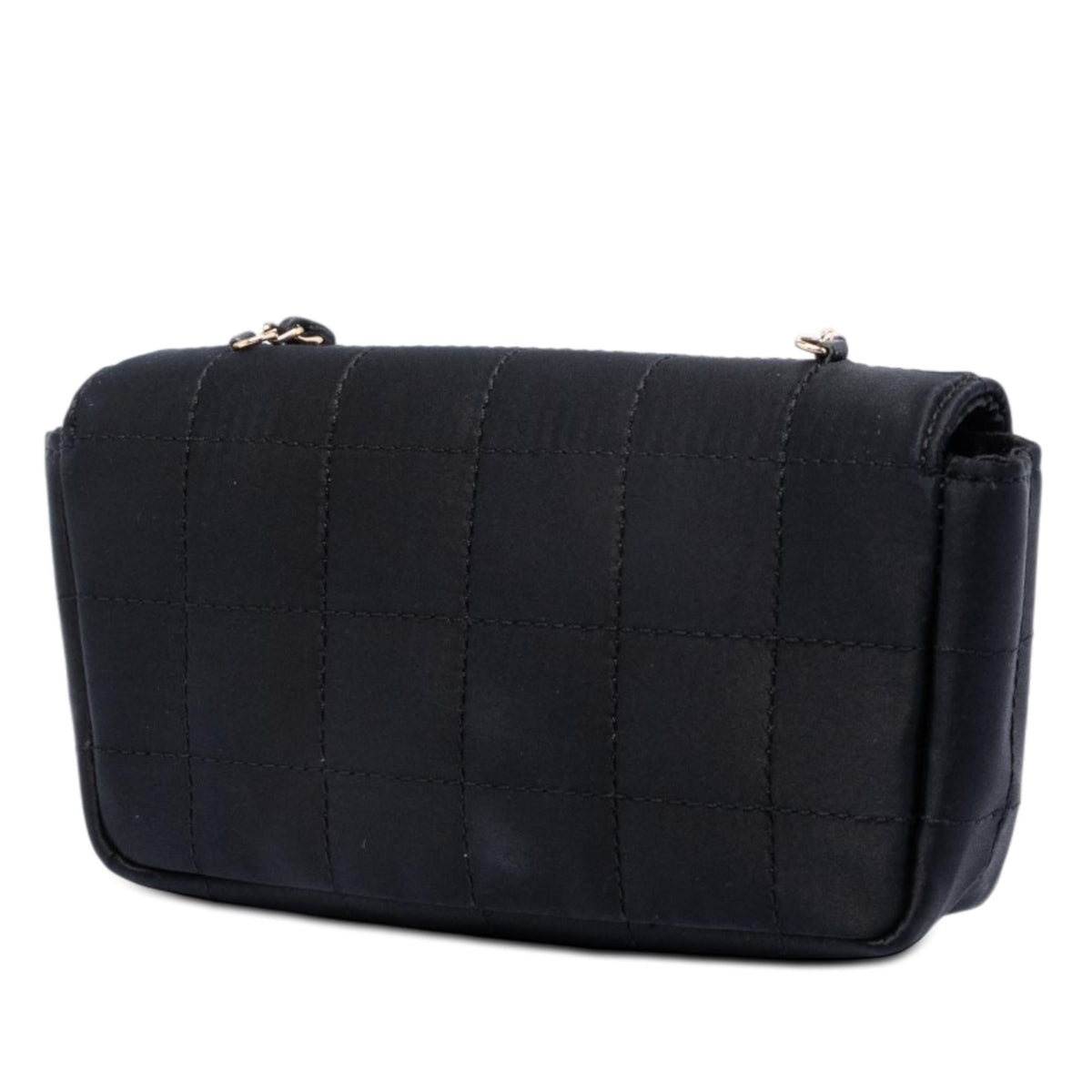 Chanel Mini Square Chocolate Bar Satin Single Flap