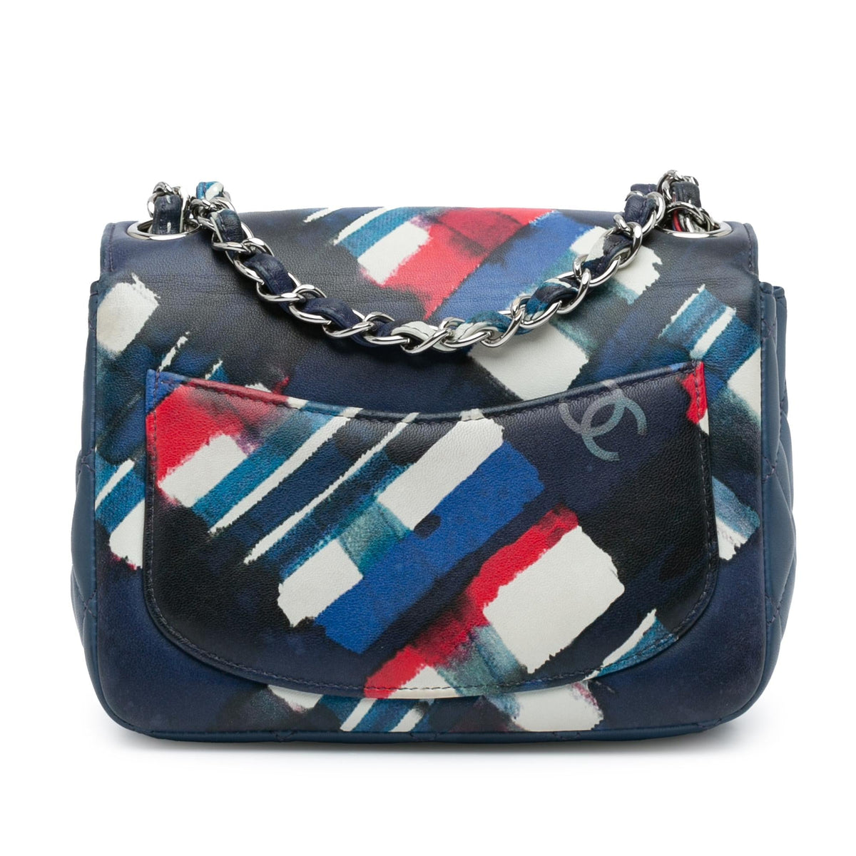 Chanel Mini Square Classic Airlines Printed Lambskin Single Flap