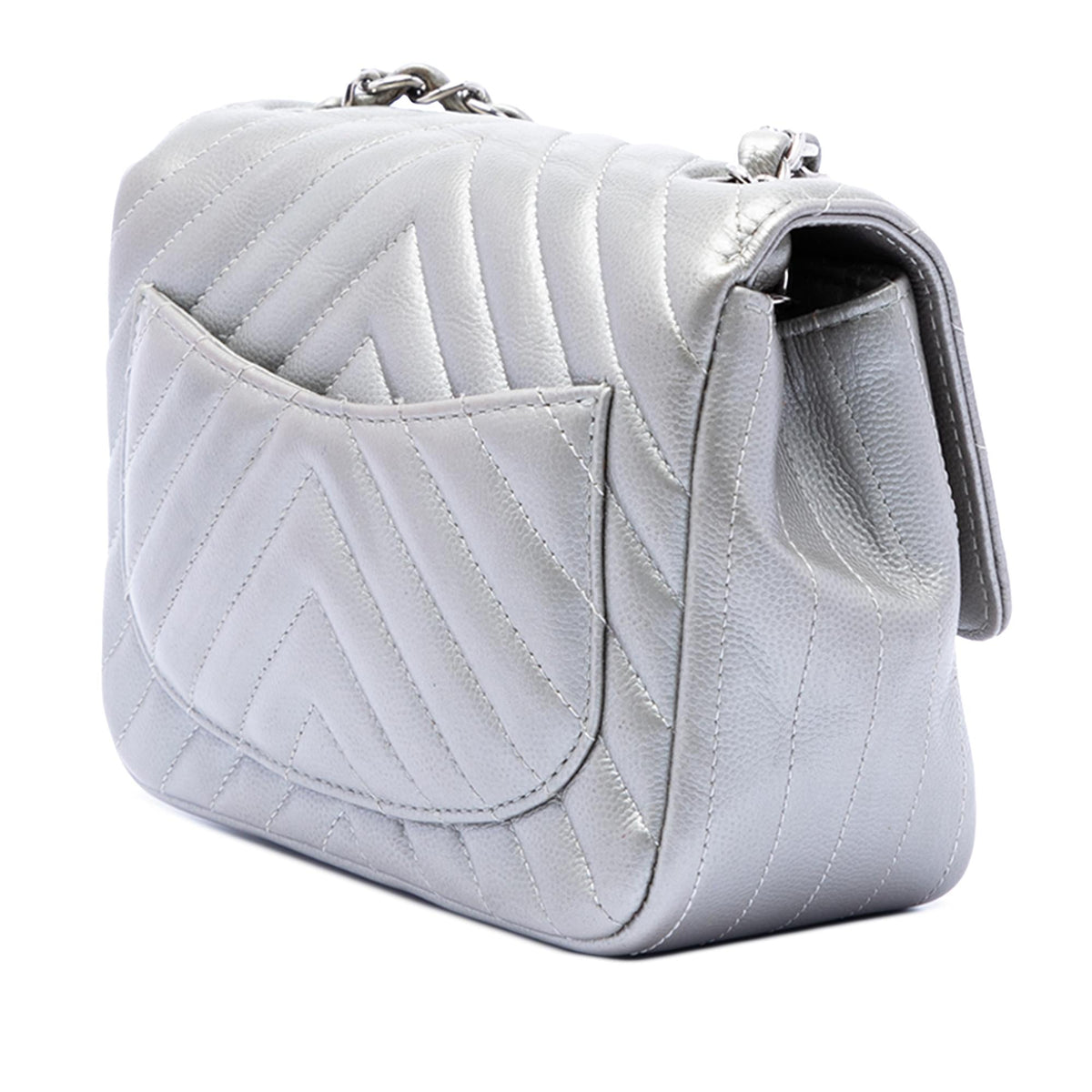 Chanel Mini Square Classic Chevron Caviar Single Flap