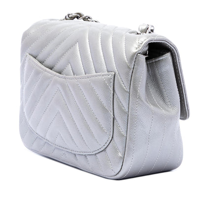 Chanel Mini Square Classic Chevron Caviar Single Flap