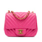 Chanel Mini Square Classic Chevron Lambskin Single Flap