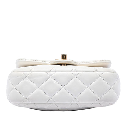 Chanel Mini Square Classic Lambskin Enamel Coco Hearts Single Flap