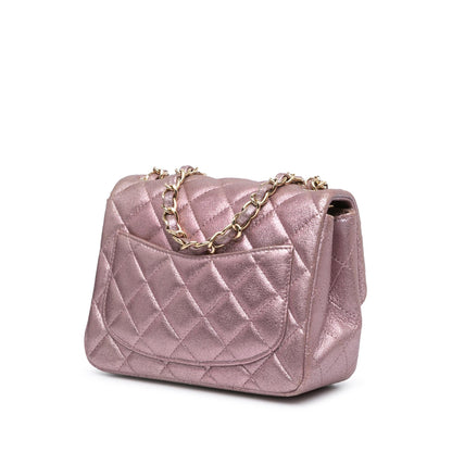Chanel Mini Square Classic Metallic Calfskin Single Flap