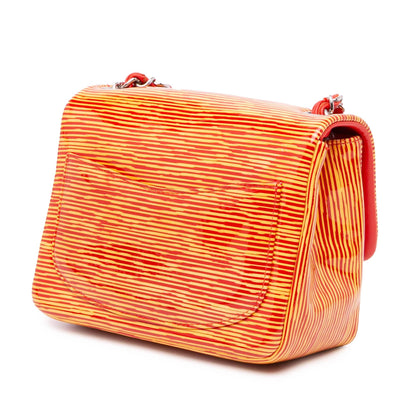 Chanel Mini Square Classic Patent Striped Single Flap