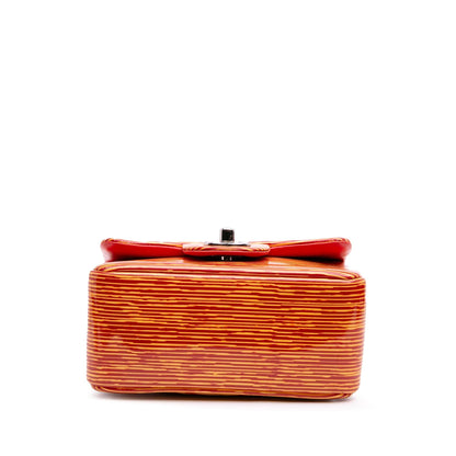 Chanel Mini Square Classic Patent Striped Single Flap