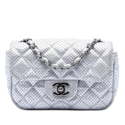 Chanel Mini Square Classic Perforated Lambskin Single Flap