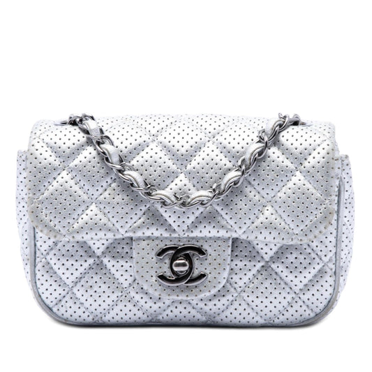 Chanel Mini Square Classic Perforated Lambskin Single Flap