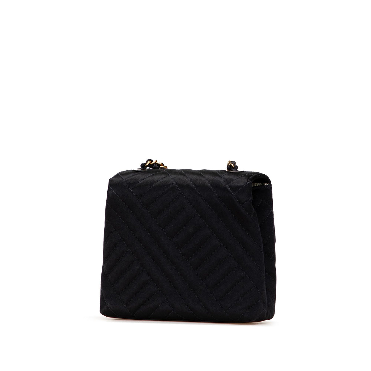 Chanel Mini Square Diagonal Quilted Satin Single Flap