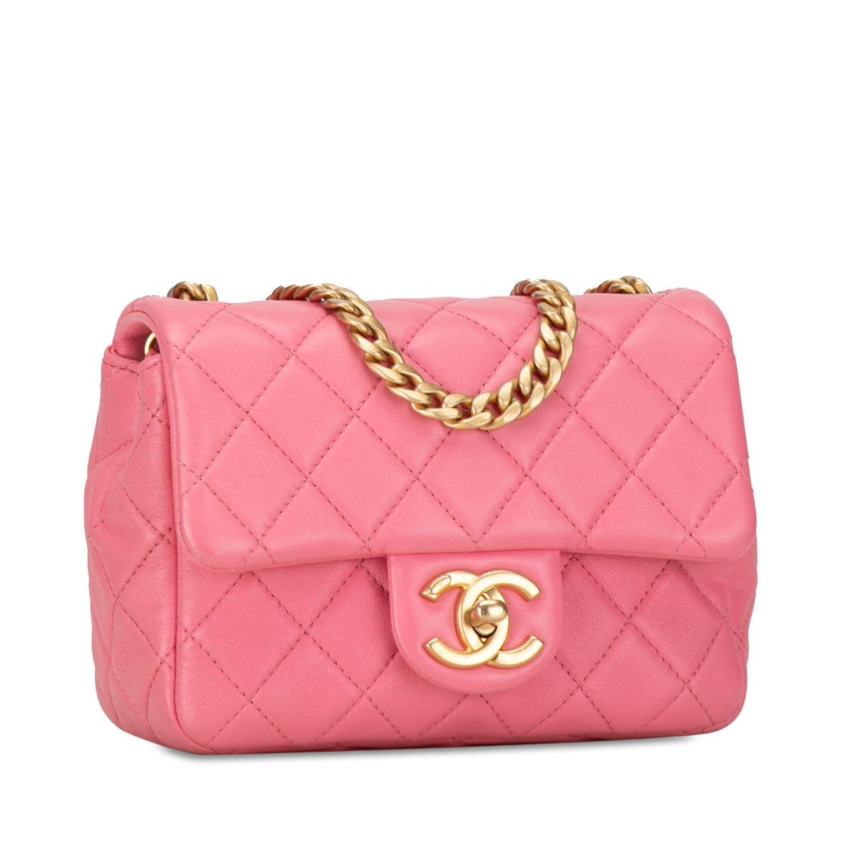Chanel Mini Square Lambskin Pearl Samba Flap