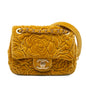 Chanel Mini Square Velvet Camellia Embossed Flap