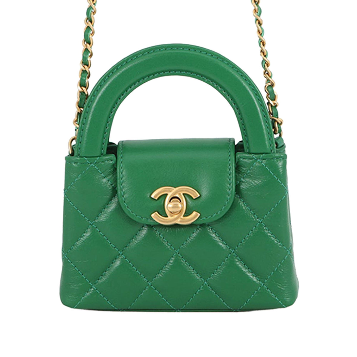 Chanel Nano Aged Calfskin Kelly Shopper Bag