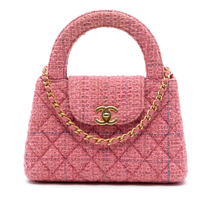 Chanel Nano Quilted Tweed Kelly Shopper Bag