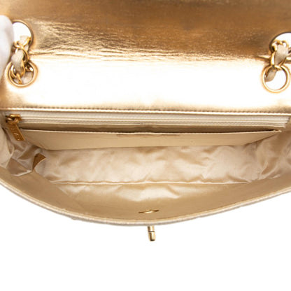 Chanel New Travel Line Medium Metallic Nylon Single Flap