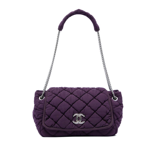 Chanel Nylon Bubble Quilt Accordion Chain Flap