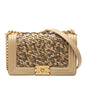 Chanel Old Medium Braided Metallic Lambskin Boy Flap