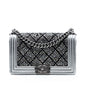 Chanel Old Medium Calfskin Crystal Embellished Boy Flap