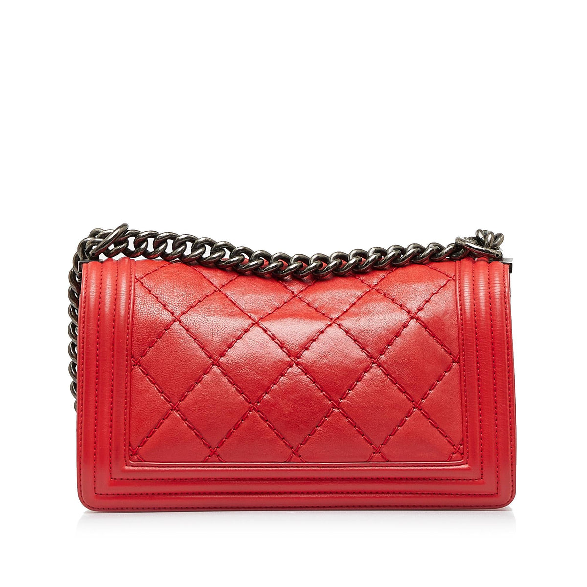 Chanel Old Medium Calfskin Double Stitch Boy Flap