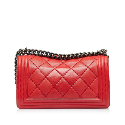 Chanel Old Medium Calfskin Double Stitch Boy Flap