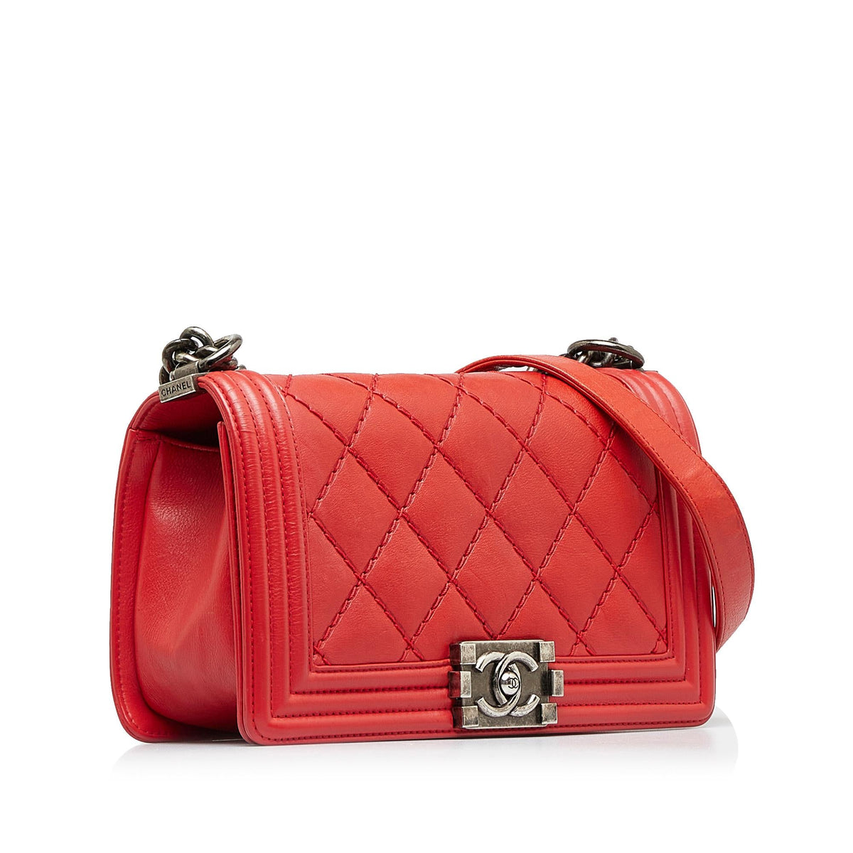 Chanel Old Medium Calfskin Double Stitch Boy Flap