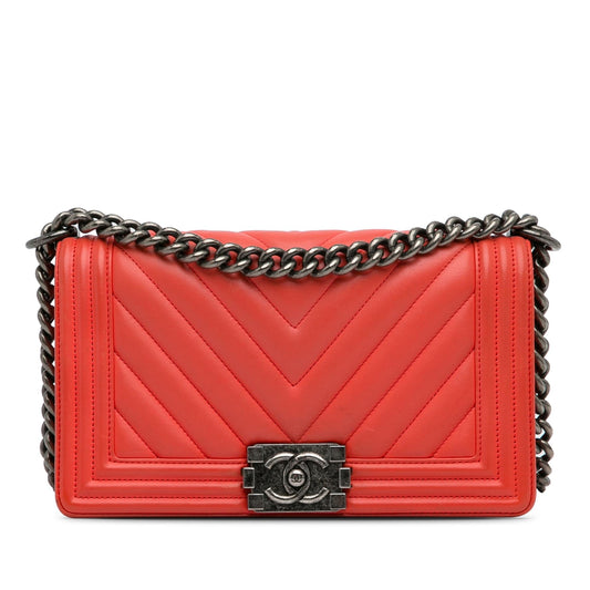 Chanel Old Medium Chevron Calfskin Boy Flap