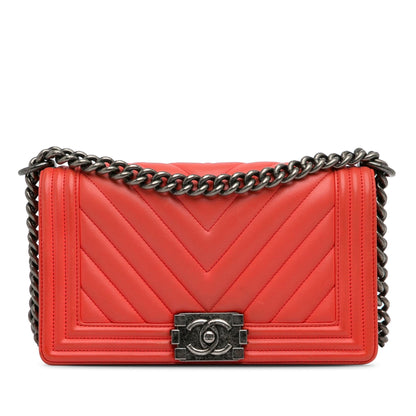 Chanel Old Medium Chevron Calfskin Boy Flap