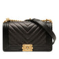 Chanel Old Medium Chevron Caviar Boy Flap