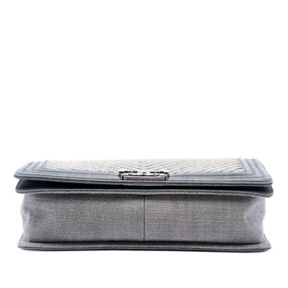 Chanel Old Medium Chevron Denim Boy Flap