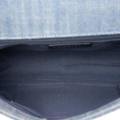 Chanel Old Medium Chevron Denim Boy Flap
