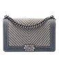 Chanel Old Medium Chevron Denim Boy Flap