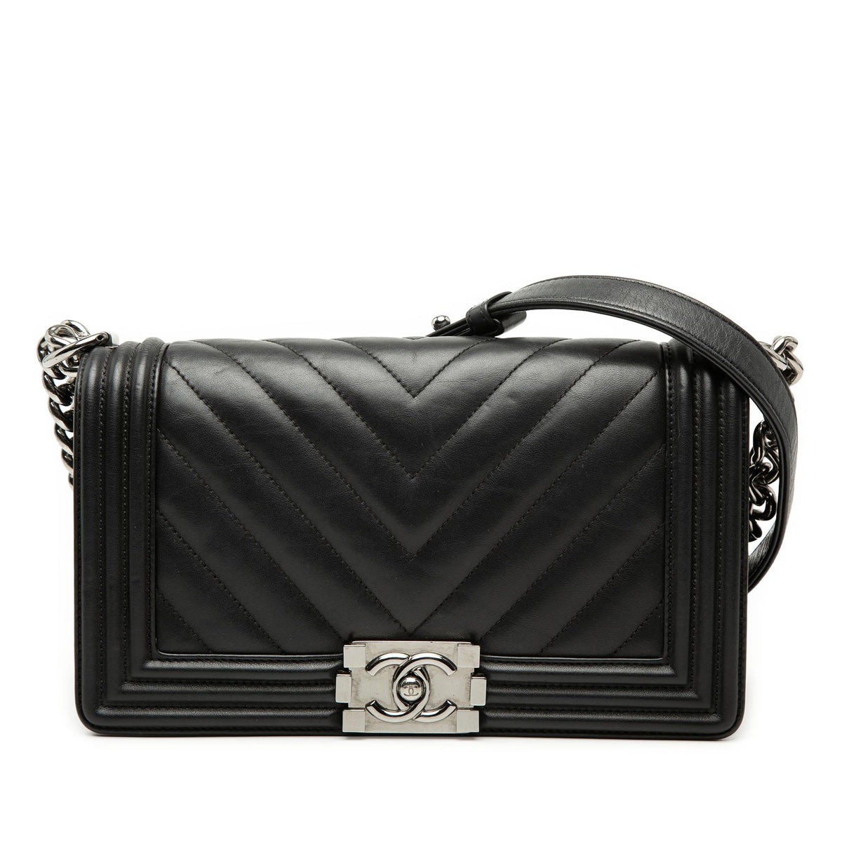 Chanel Old Medium Chevron Lambskin Boy Flap