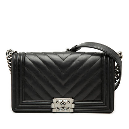 Chanel Old Medium Chevron Lambskin Boy Flap