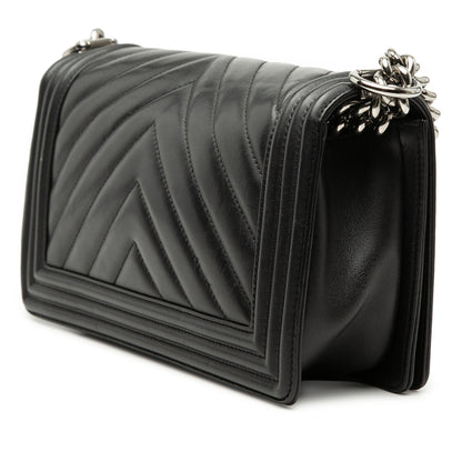 Chanel Old Medium Chevron Lambskin Boy Flap