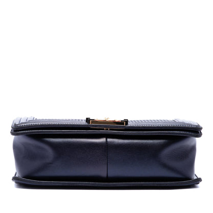 Chanel Old Medium Lambskin Embossed Cube Boy Flap