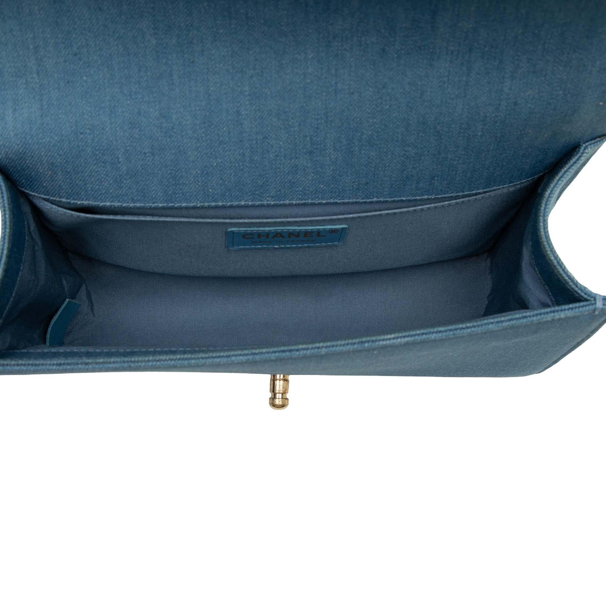Chanel Old Medium Pleated Denim Boy Flap