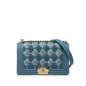 Chanel Old Medium Pleated Denim Boy Flap