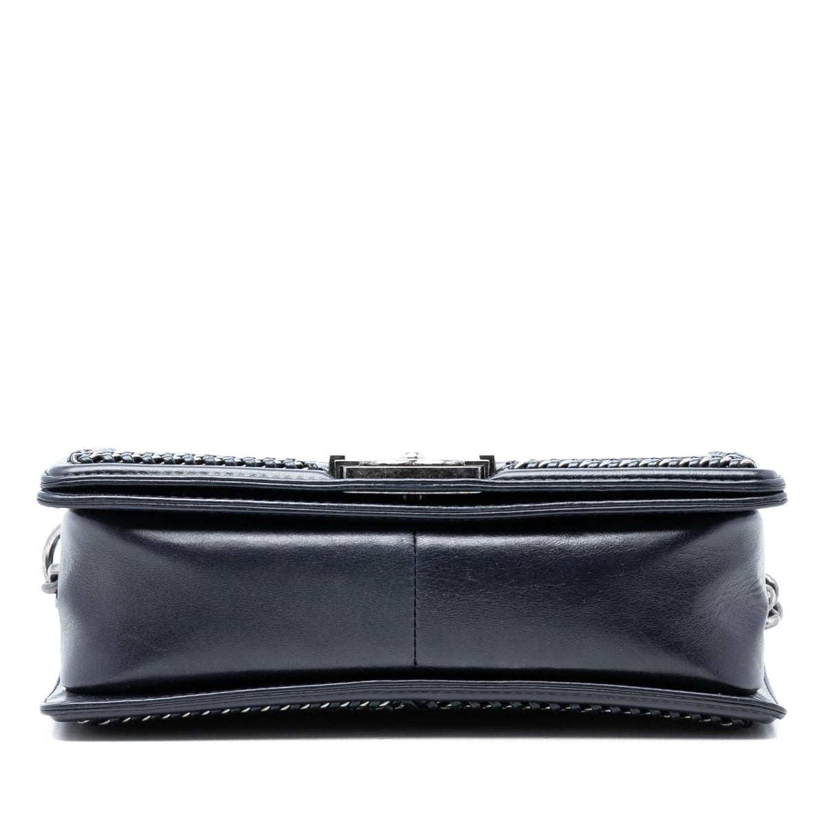 Chanel Old Medium Quilted Calfskin Whipstitch Chain Around Boy Top Handle Flap
