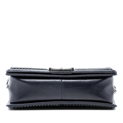 Chanel Old Medium Quilted Calfskin Whipstitch Chain Around Boy Top Handle Flap