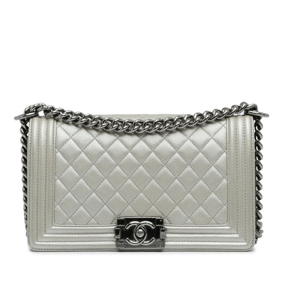 Chanel Old Medium Quilted Caviar Boy Flap