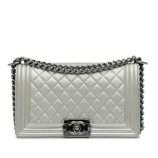 Chanel Old Medium Quilted Caviar Boy Flap