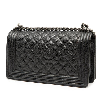 Chanel Old Medium Quilted Caviar Boy Flap