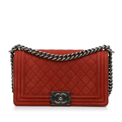 Chanel Old Medium Quilted Caviar Boy Flap