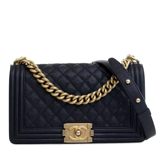 Chanel Old Medium Quilted Caviar Boy Flap
