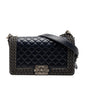 Chanel Old Medium Quilted Glazed Calfskin Chain Around Boy Flap