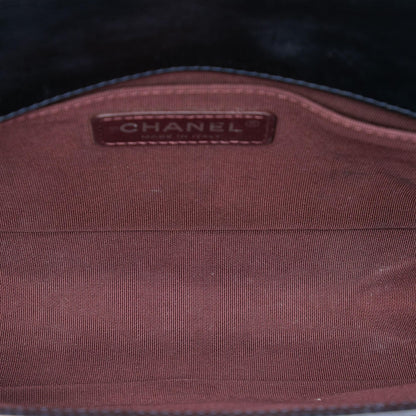 Chanel Old Medium Quilted Glazed Calfskin Chain Around Boy Flap