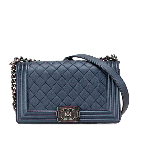 Chanel Old Medium Quilted Lambskin Boy Flap