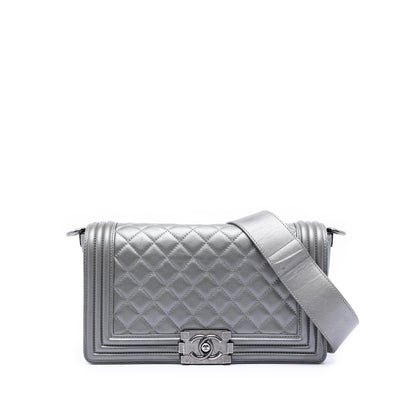 Chanel Old Medium Quilted Lambskin Boy Flap